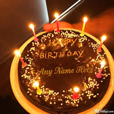 Birthday Cake Images With Name Editor Happy Chocolate Birthday Cake With Candles With Name Images Edit In 2020 Birthday Cake With Candles Birthday Cake Chocolate Happy Birthday Chocolate Cake