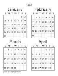 Below you can find dates and hours of all moon phases in 1993. 1993 Three Page Calendar