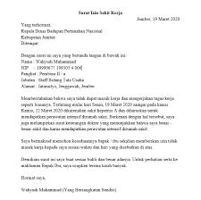 Text of contoh surat keterangan sakit. 8 Contoh Surat Izin Sakit Sekolah Kuliah Kerja Yang Baik Dan Benar