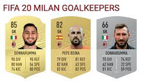 Here is how to make gianluigi donnarumma in fifa 20 pro clubs. Milan On Fifa 20 Full Squad Ratings Donnarumma And Romagnoli Upgraded