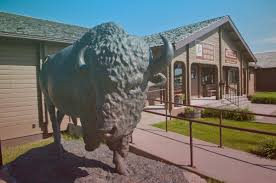 The limestone statue was installed in front of the courthouse in 1980. National Buffalo Museum Discover Jamestown