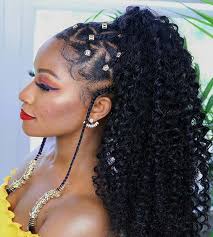 In fact, adding extensions is one of the quickest this pretty style combines super curly, voluminous weave with three cornrows in front. 23 New Ways To Wear A Weave Ponytail Stayglam