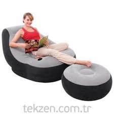 Ayak Uzatmali Ultra Puflu Sisme Tv Ve Keyif Koltugu Intex 68564 Tekzen