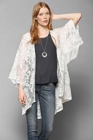 Black And White Kimono Jacket Black Hearts Brigade Lace Kimono Jacket Trendy Kimonos White Lace Kimono Cardigan Fashion