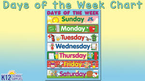 Best Kids Posters Days Of The Week Chart Teacher Supplies