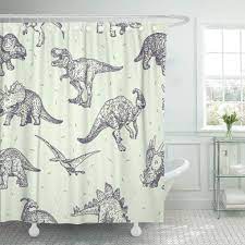 Ksadk Dino Dinosaurs Drawings Doodle Animal Paleontology Cute Cartoon Sketch Book Shower Curtain Bath Curtain 60 Bathroom Decor Book Shower Dinosaur Room Decor