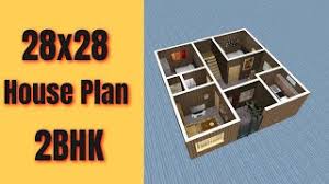 The master bedroom is in the southwest direction with the attached toilet in the south and the kid's bedroom is in the northwest. 28x28 House Design 2bhk 28x28 Home Design 800 Sqft Ghar Ka Naksha Youtube