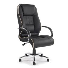 Benito Leather High Back Office Chair With Contrast Piping Most Comfortable Office Chair Leather Office Chair Black Office Chair