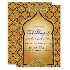 Purple Gold Royal Indian Arabian Theme Wedding Invitation Zazzle Com Gold Wedding Gift Arabian Theme Royal Indian