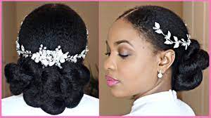 Quick Simple Bridal Wedding Low Bun Woc No Cornrows Protective Styles Youtube Black Hair Bun Low Bun Wedding Hair Natural Hair Wedding