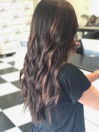 Long Brunette Hair Balayage Highlights Wavy Beach Waves Dark Brunette Hair With Highlights Long Wavy Hair Dark Brunette Hair