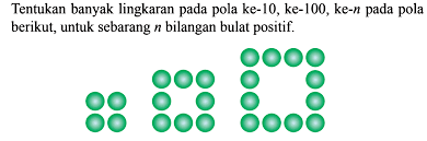 Berikut soal kedua dan jawaban: Tentukan Banyak Lingkaran Pada Pola Ke 10 Ke 100 Ke N P
