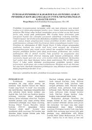 Pdf Integrasi Pendidikan Karakter Dalam Pembelajaran Pendidikan Kewarganegaraan Untuk Mengembangkan Karakter Siswa