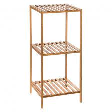 Meuble salle de bain blanc avec du bambou 2 tiroirs mdf. Meuble Salle De Bain En Bambou Etageres Ajustables 35 X H 77 5 Cm Marron Toilinux