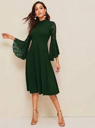 We make up one brain to discourse this shein kleider picture on this webpage because based on conception via google image, its one of the top reted concerns keyword on google search engine. Kleid Mit Stehkragen Glockarmeln Und Spitzen Aktuelle Trends Gunstig Kaufen Shein Deutschland