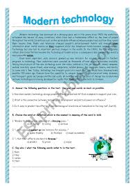 Surprisingly, we have the military to thank for those creations, and much more. Modern Technology Esl Worksheet By Ana B