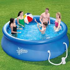 Summer Escapes 12 X 30 Quick Set Round Above Ground Swimming Pool W Filter Summerescapes Children Swimming Pool Above Ground Swimming Pools Swimming Pools