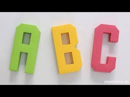 Renta de letras gigantes para diferentes tipos de eventos sociales (xv años, bodas, cumpleaños, comu. Como Hacer Letras 3d De Papel O Cartulina Plantillas Abecedario A Z Youtube Como Hacer Letras Letras Para Hacer Letras En 3d
