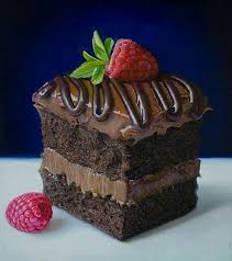 Mary Ellen Johnson Chocolate Raspberry Cake Dessert Illustration Food Artwork