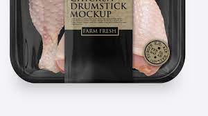 Download Packreate Chicken Drumstick Tray Packaging Mockup Black