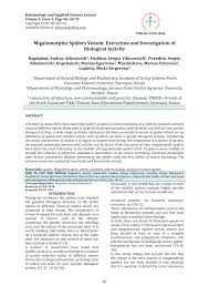 Collected in graduated capillary tubes to. Pdf Migalomorphic Spiders Venom Extraction And Investigation Of Biological Activity