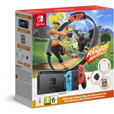 Nintendo Switch Neon 2019 Ring Fit Bundle 32gb Rod Bla Svart Dustin Se