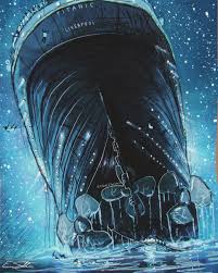 ship sink into the icy water