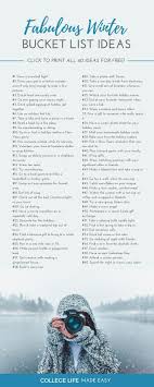Winter Bucket List Ideas 60 Fun Things To Do This Season Bucket List Winter Bucket List For Teens Winter Bucket List