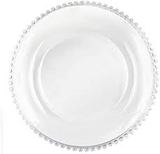 Available in a variety of styles such as gold bead, silver bead, antique gold. Amazon Com Tiger Chef Glass Chargers For Dinner Plates Round Charger Plates Clear Beaded Plate Chargers Wedding Decor Placemats Set Of 4 Charger Service Plates