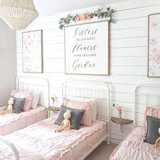 Product title pur by bestar 95 full wall bed kit in white average rating: Shared Floral Bedroom For Girls Shared Girls Room Shared Girls Bedroom Toddler Girl Room