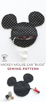 Mickey Mouse Earbuds Pouch Coin Purse Sewing Pattern Cadeaux Couture Patrons De Couture Gratuits Projets De Couture Simples