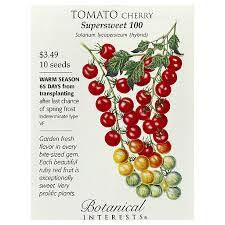 It grows tall on indeterminate vines, so stake it and give it room, then enjoy a bumper crop of juicy cherry tomatoes until frost. Supersweet 100 Tomato Cherry Shop Mackenthuns