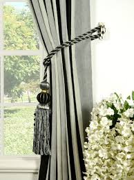 Exclusive fabrics black fog white stripe blackout curtain panel pair 9536312. Petrel Vertical Stripe Back Tab Chenille Curtains