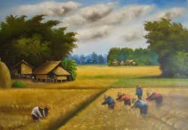 Pendidikan seni visual tahun 4 capan youtube. Lukisan Pemandangan Sawah Padi Sekolah Rendah Cikimm Com