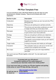 Pr Plan Template Free Public Relations Proposal Templates Public Relations Career