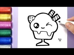 Comment Dessiner Une Glace Kawaii Avec Des Paillettes Tuto Dessin Youtube Glace Kawaii Dessin Kawaii Dessins Faciles