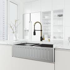 vigo 36 in. apron front double bowl