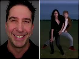 Courteney and fellow actor david were together for two years before getting married on 12th june 1999. Friends David Schwimmer Reacts To Ed Sheeran And Courteney Cox S Dance