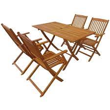 Product title flash furniture kids colorful 5 piece folding table and chair set average rating: Fesjoy Wooden Garden Furniture Set Table Chairs Set Dining Table And Chairs Set 4 Seater Folding