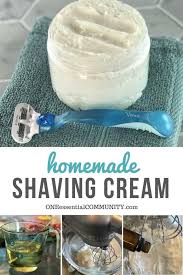 Homemade Shaving Cream With Essential Oils Creme A Raser Faite Maison Creme A Raser Produits De Beaute Faits Maison