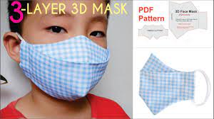 41 free face mask sewing patterns approved by 64 hospitals (+ pdf printables). Child S 3 Layer 3d Face Mask Pdf Face Mask Pattern Diy Face Mask For Kids Youtube