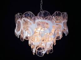 Vintage uchiwa lamp by ingo maurer for design m. Vintage Italian Murano Chandelier Lamp In Vistosi Style 36 Glasses For Sale At 1stdibs