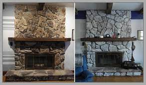How to whitewash natural stone fireplace. Whitewashing A Dark Fireplace Hometalk