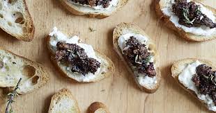 Goat Cheese Crostini With Fig Olive Tapenade Fig Recipes Tapenade Goat Cheese Crostini