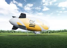 Realistic 3d Zeppelin Dirigible Zeppelin Mocking Creative Typography Design