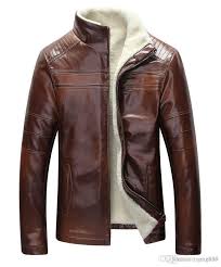 2019 Men Winter Thick Fleece Pu Leather Jackets Coats Hombre Male Casual Fashion Slim Fit Large Size Zip Ja Leather Jacket Men Mens Outfits Leather Coat Jacket