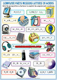 Computer Parts Missing Letters In Words Exercise Worksheet In 2020 Computer Teacher Computer Lab Lessons Teaching Computers