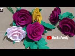 Diy How To Make Felt Roses Flowers Cara Membuat Bunga Mawar Dari Kain Flanel Youtube Felt Flower Tutorial Felt Roses Diy Flowers