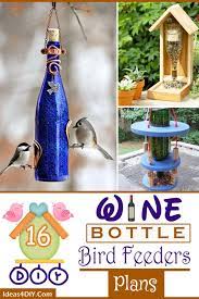 I chose white paint (shocker) and once everything was dry, i added the wine bottle with birdseed. 16 Diy Wine Bottle Bird Feeders Plans