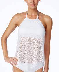Bleu By Rod Beattie Crochet Lace High Neck Tankini Top Swimwear Women Macy S Swimwear High Neck Tankini Top Tankini